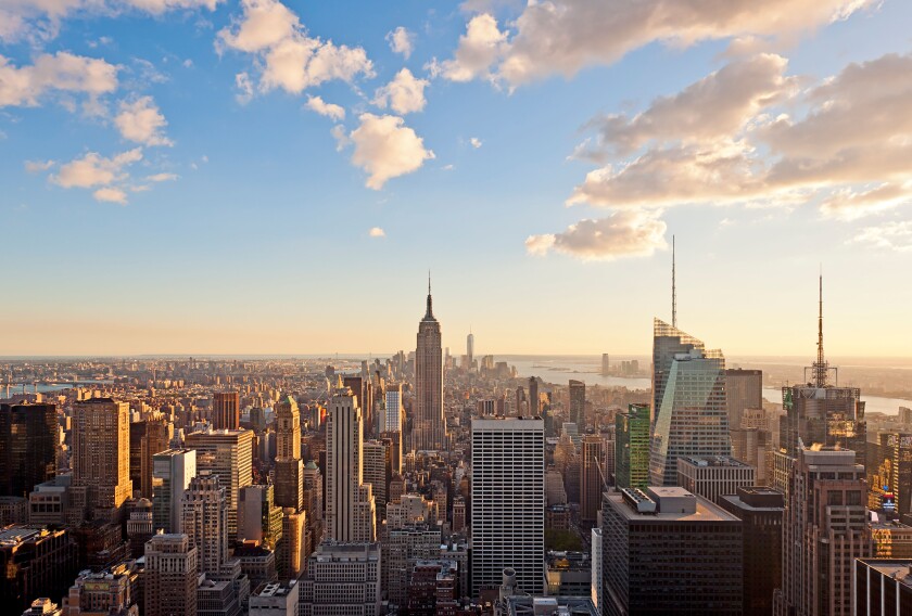 New York Skyline Manhattan New York City Skyline Empire State Building View of New at Dusk