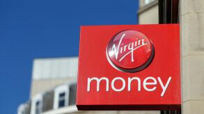 A branch of Virgin Money in the United Kingdom / Virgin Money logo, Virgin Money sign.