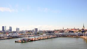 Cruise port and skyline of Tallin, Estonia