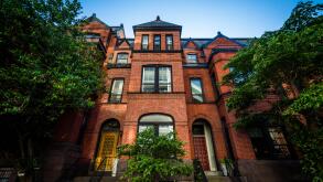 Brick row houses in Washington, DC.