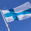 flag of Finland flying in the wind