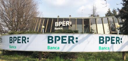 Milan, Italy BPER Banca the Modenese credit institution replaced the UBI bank from 22 February 2021 In the photo: BPER Banca nuova isnegne