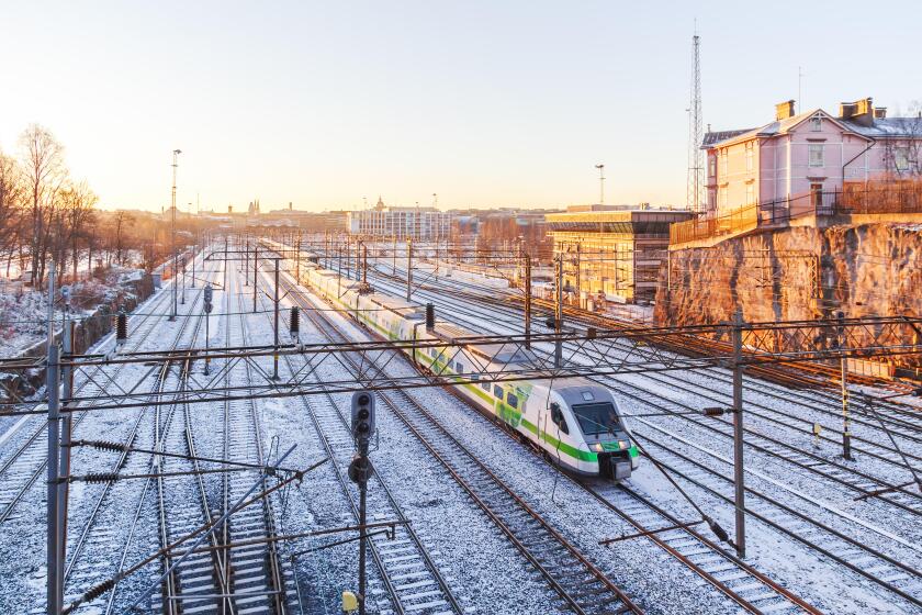 The railway station in Helsinki, Finland