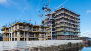 Large new brownfield housing development at Soho Wharf in Birmingham of 750 new homes and apartments by Galliard Homes and Apsley House Capital