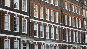Townhouses on Queen Anne?s Gate in Westminster, London England United Kingdom UK