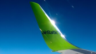 Airplane wing of Air Baltic