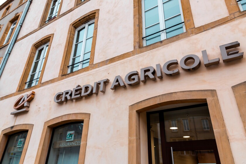 Branch of Credit Agricole Group in Metz, France