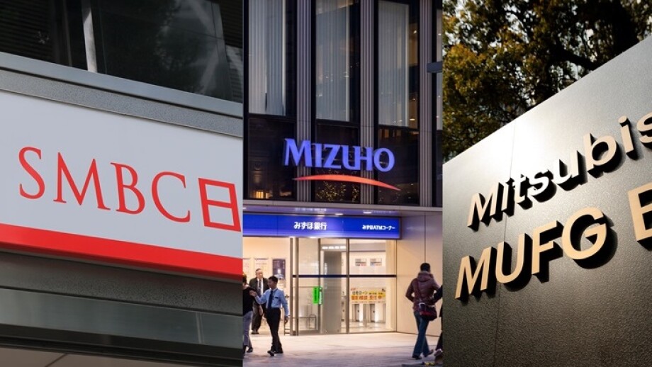Japanese banks composite of pictures from Alamy 21Mar24
