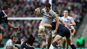 Rugby Union - Nomura Varsity Match 2009 - Oxford University v Cambridge University - Twickenham. Cambridge's Ben Maidment of breaks through the tackle of Oxford's John-Henry Carter during Nomura Varsity Match at Twickenham, London.