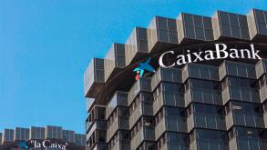 CaixaBank headquarters and the Banking Fundacion "la Caixa" in Barcelona, Catalonia, Spain.