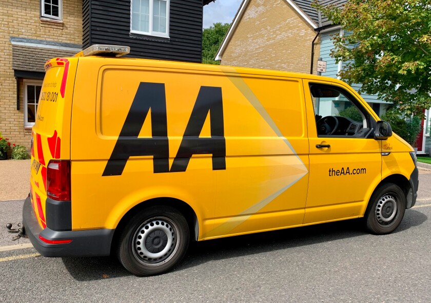 Billericay, UK - August 29, 2022: An AA breakdown assistance van