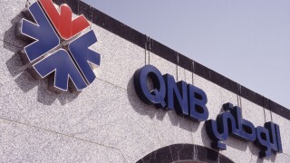 Qatar National Bank Building Doha Corniche Sign