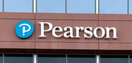 BLOOMINGTON, MN, USA - DECEMBER 20, 2020: Pearson PLC office building and trademark logo.