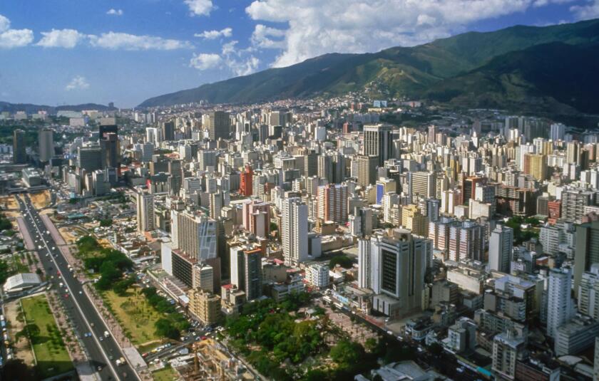 CARACAS, VENEZUELA - Skyline of densley populated downtown Caracas.
