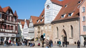 MARKET PLACE, WILHELMSTRASSE, REUTLINGEN, SWABIAN ALB, BADEN-WUERTTEMBERG, GERMANY. Image shot 2011. Exact date unknown.