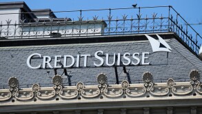 credit suisse logo at the roof of the headquarter in zuerich, switzerland.