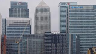 London, UK. 21st May 2024. Corporate office buildings in Canary Wharf, daytime view. Credit: Vuk Valcic / Alamy
