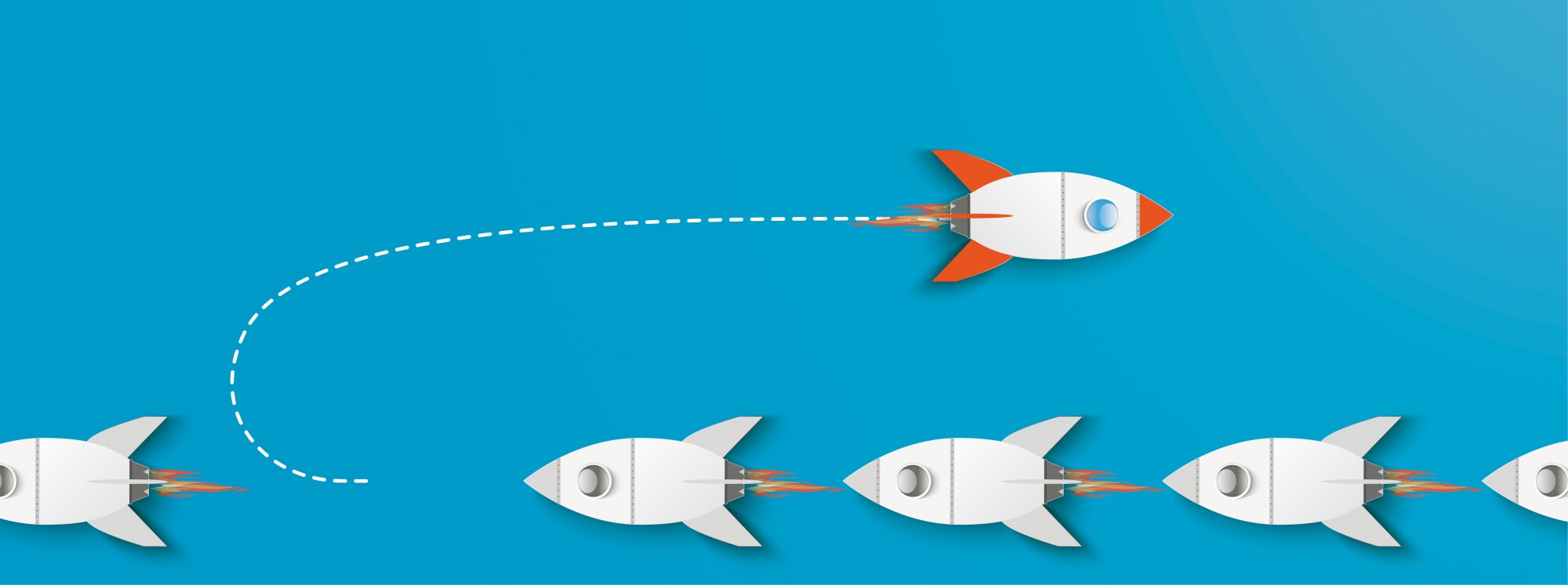 Turnaround Rocket Innovative Startup Blue Header
