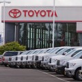 Toyota truck dealership sales lot - California USA