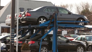 Cars on parking lift