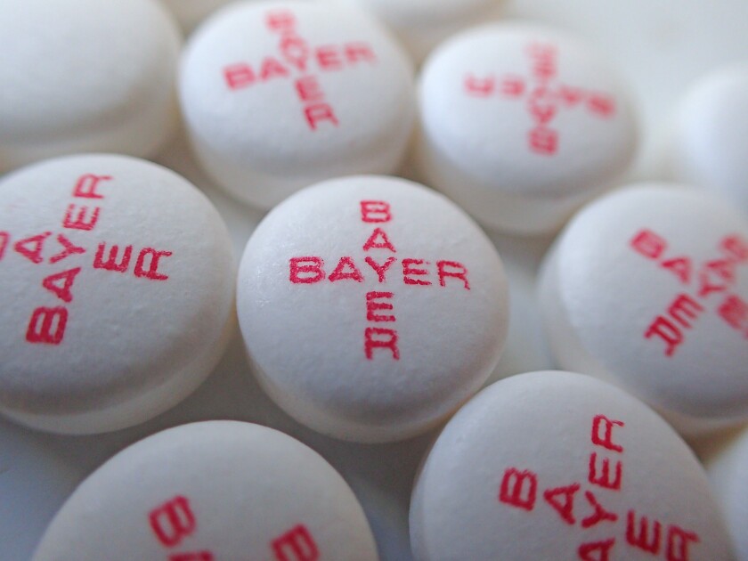 Pilules d'aspirine de Bayer