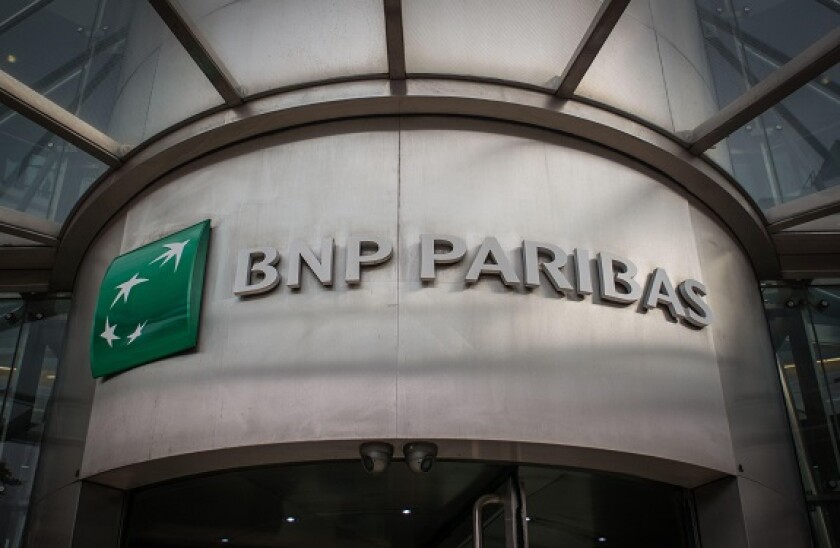 BNP Paribas bank in London-  French international banking group