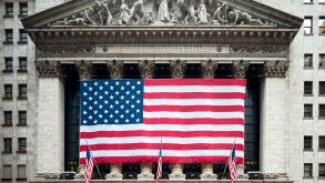 New York Stock Exchange Wall Street American Flag New York