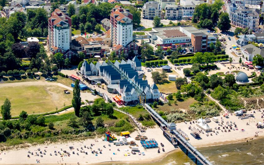 Sea bridge Heringsdorf, Baltic Sea, Mecklenburg-Western Pomerania, Germany, Europe, Heringsdorf, aerial photo, Mecklenburg-Vorpommern,  Mecklenburg-We