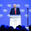 Davos, Switzerland. 21st Jan, 2026. U.S. President Donald Trump addresses the World Economic Forum Annual Meeting in Davos, Switzerland, Jan. 21, 2026. Credit: Lian Yi/Xinhua/Alamy Live News
