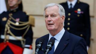 Paris, France. 5th Sep, 2024. Newly appointed Prime minister Michel Barnier speaks at a handover ceremony at the Hotel Matignon in Paris, France, on Sept. 5, 2024. French President Emmanuel Macron has nominated former Brexit negotiator Michel Barnier as t