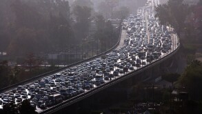 Egypt, Cairo, Traffic jam.