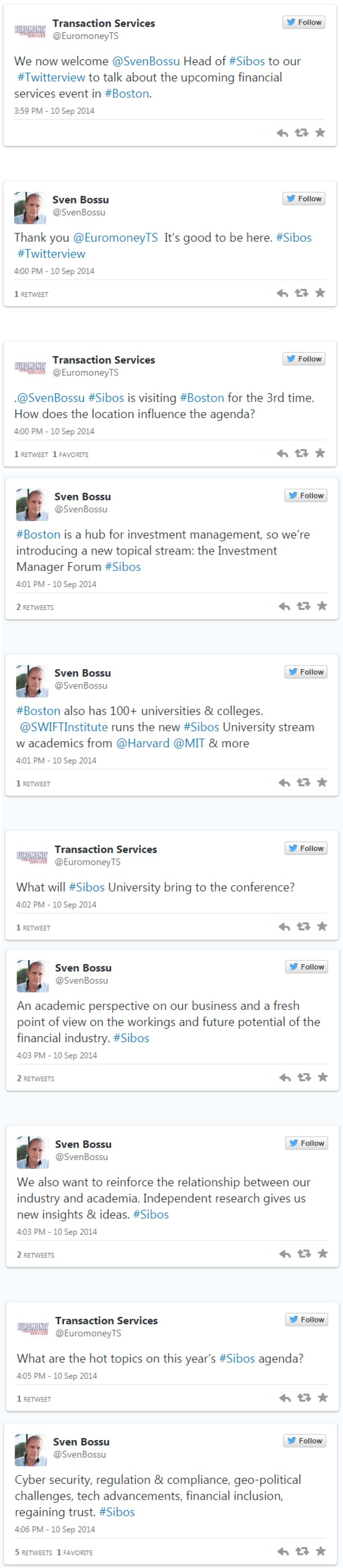 Sibos tweets