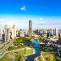 Urban Landscape of Songdo International Business District and Free Economic Zone, Incheon Metropolitan City, South Korea.