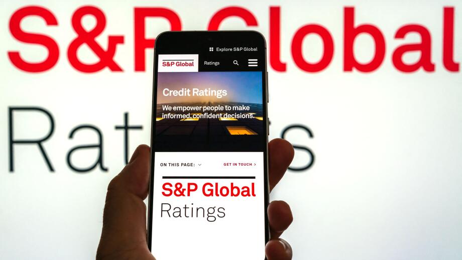 S and P Global Ratings displayed on mobile device
