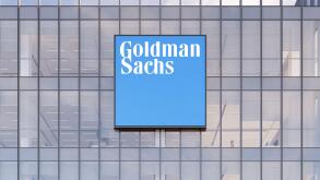 New York, NY, USA. May 2, 2022. Editorial Use Only, 3D CGI. Goldman Sachs Signage Logo on Top of Glass Building. Workplace of Investment Banking Compa