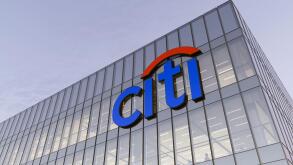 New York, USA. December 5, 2021. Editorial Use Only, 3D CGI. Citi Signage Logo on Top of Glass Building. Citigroup Workplace Financial Services Compan