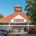 Entrance to the Tesco superstore in East Didsbury, England, UK