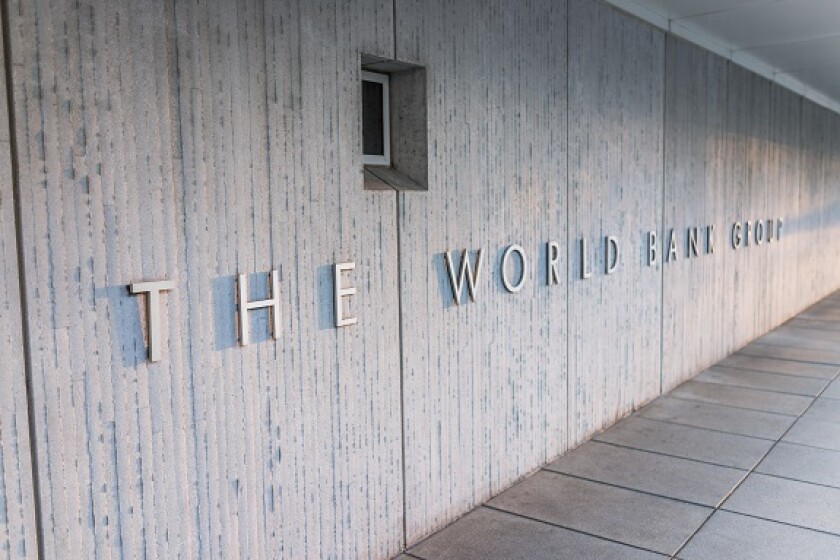 Washington DC, USA - March 4, 2017: World Bank Group sign on building exterior