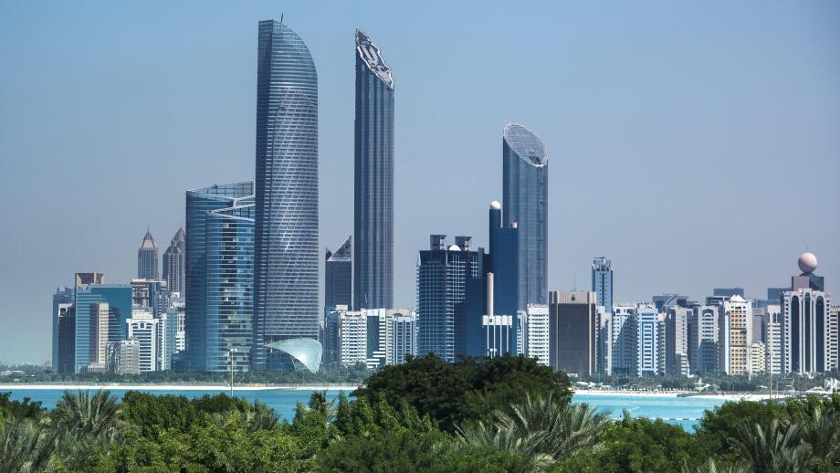 View at the skyline of Abu Dhabi,