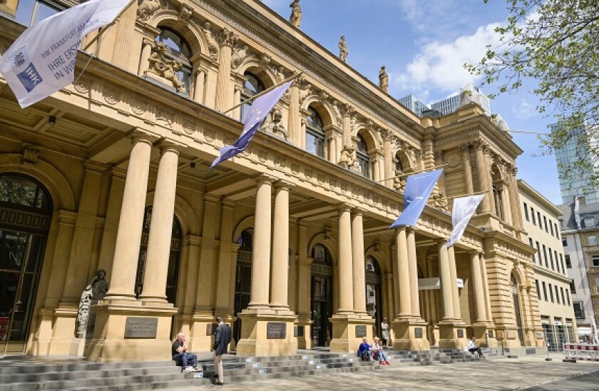 Deutsche Borse, Borsenplatz, Frankfurt am Main, Hessen, Deutschland