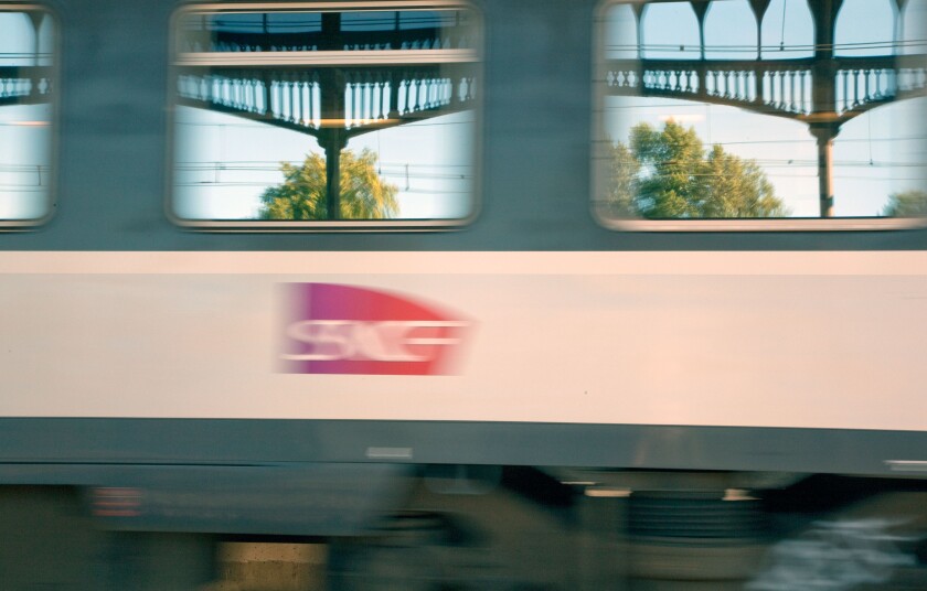 SNCF logo on train in France