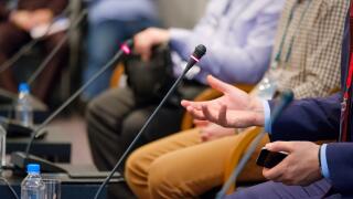 Speaker at a business conference