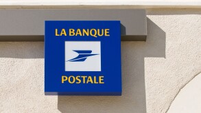"La Banque Postale" Post Office sign, France.. Image shot 04/2008. Exact date unknown.