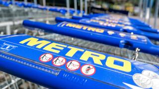 Metro shopping carts made by Wanzl. Metro cash & carry is the largest sales division of the German trade and retail giant Metro AG.