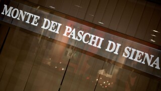Branch of Monte Dei Paschi Di Siena in central Florence - one of the major Italian banks in trouble