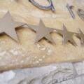 Five stars on a hotel logo at the entrance