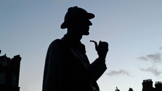 Sherlock Holmes Statue at Baker St, London, UK