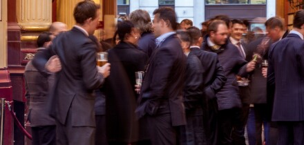 City of London Workers Drinking After Work, Leadenhall Market, London, England