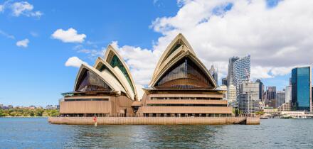 The Sydney Opera House on Bennelong Point, Sydney, New South Wales, Australia