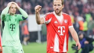 Harry Kane of Bayern Munich celebrates after scoring a goal during the UEFA Champions League 2025/2026 match between Bayern Munich and Real Madrid at Allianz Arena. FInal Score; Bayern Munich 4:3 Real Madrid. (Photo by Grzegorz Wajda / SOPA Images/Sipa US